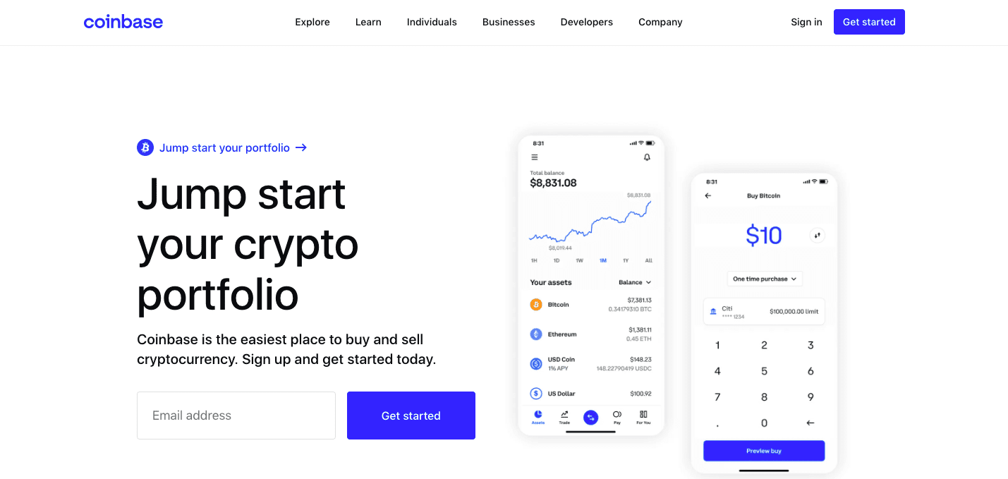 coinbase kotisivu