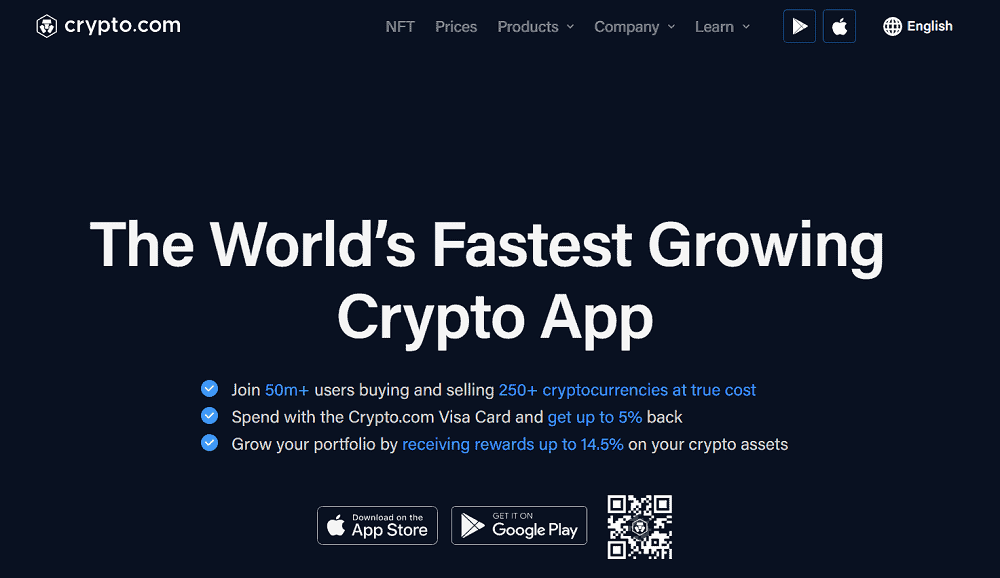 Startseite von Crypto.Com